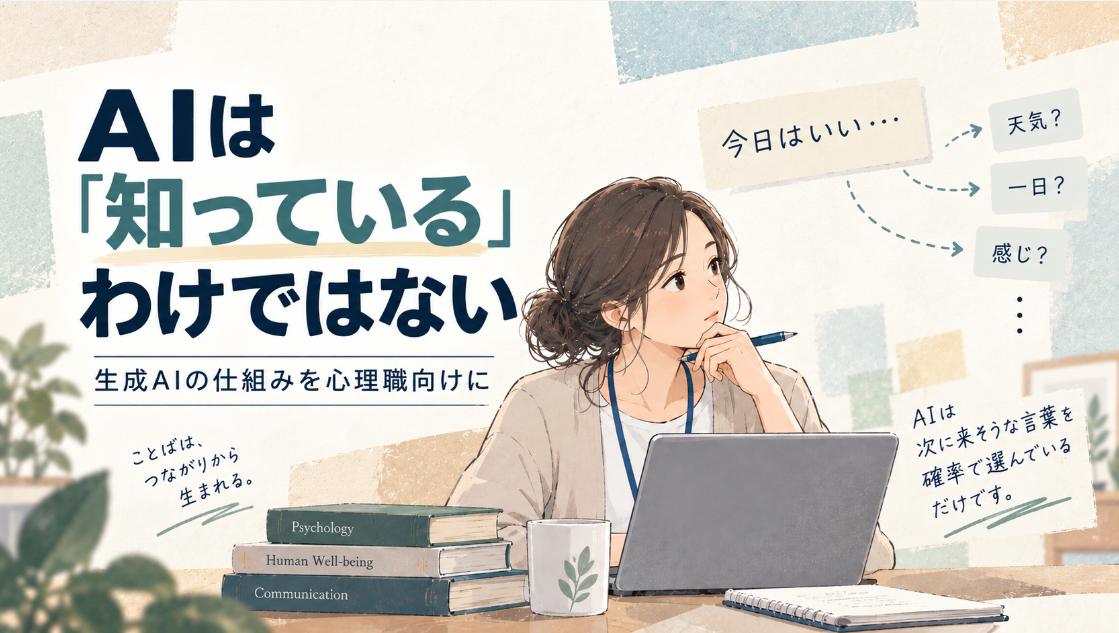AIは「知っている」わけではない｜生成AIの仕組みを心理職向けに