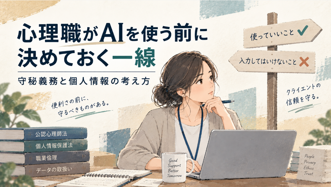 心理職がAIを使う前に決めておく一線｜守秘義務と個人情報の考え方